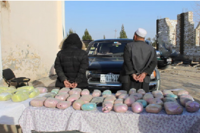 Jawzjan Police Arrest 2 Drug Smugglers, Seize 70kg Opium